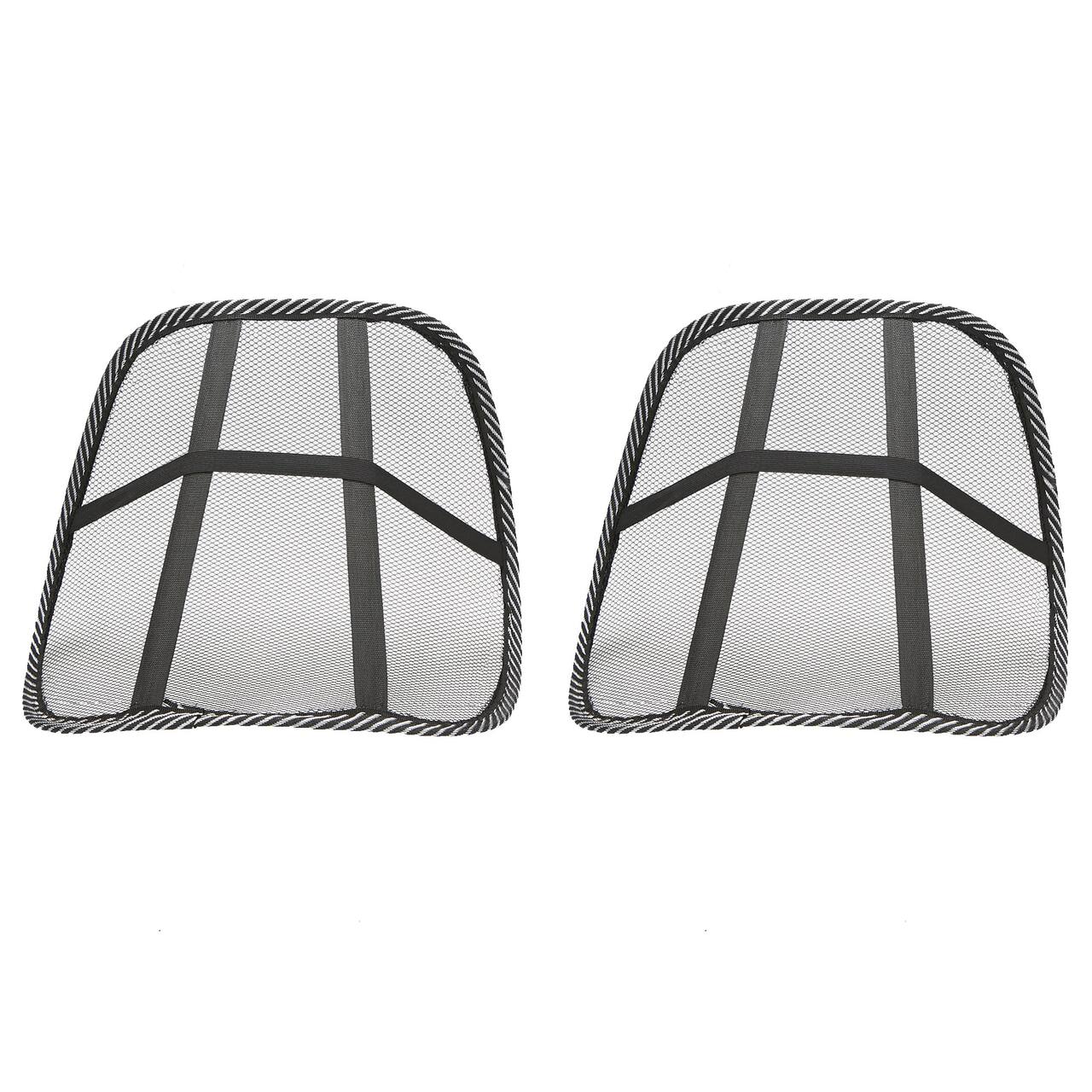 Mind Reader Black Mesh Lumbar Support Adjustable Cushion Set